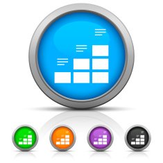 Bar Graph icon on round buttons N34