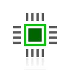 Computer Chip icon on a white background N13