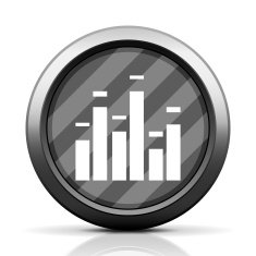Equalizer icon on a round button N6