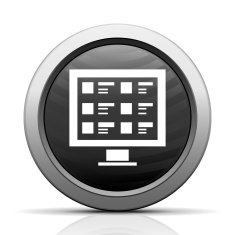 Computer icon on a round button N13