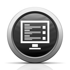 Computer icon on a round button N14