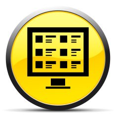 Computer icon on a round button N15