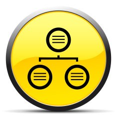 Flowchart icon on a round button N131