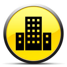 Office Building icon on a round button N74