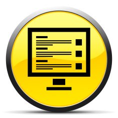 Computer icon on a round button N16
