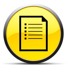 Document icon on a round button N126