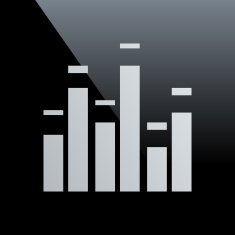 Equalizer icon on a black background N2