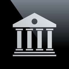Bank icon on a black background N17