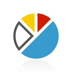 Pie Chart icon on a white background N30
