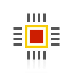 Computer Chip icon on a white background N14