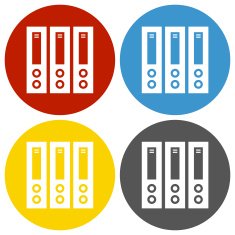 Computer Server icon on circle buttons