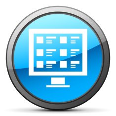 Computer icon on a round button N17