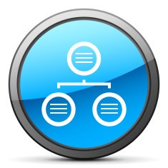 Flowchart icon on a round button N132
