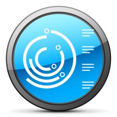Radial Bar Graph icon on a round button N7