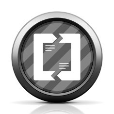 Chevron Chart icon on a round button N73