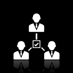 Leadership icon on a black background N5