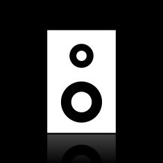 Audio Speaker icon on a black background
