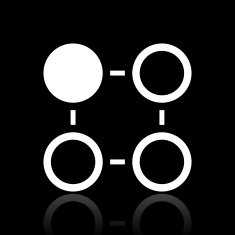 Flowchart icon on a black background N31