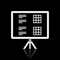 Presentation icon on a black background N3