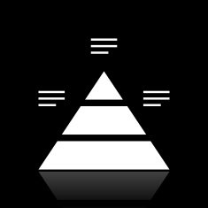 Pyramid icon on a black background N8