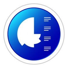 Coxcomb Chart icon on a round button N39