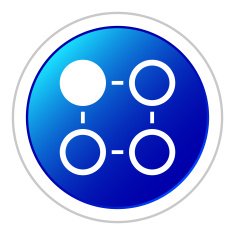 Flowchart icon on a round button N134