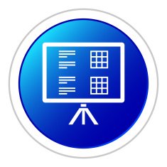 Presentation icon on a round button N10