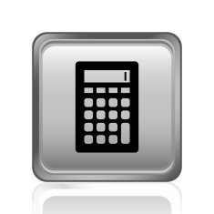 Calculator icon on a square button