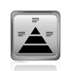 Pyramid icon on a square button N16