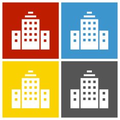 Office Building icon on square buttons N19