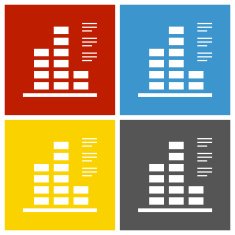 Bar Graph icon on square buttons N42