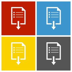 Document Downloading icon on square buttons