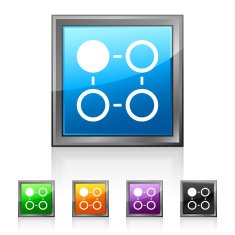Flowchart icon on square buttons N37