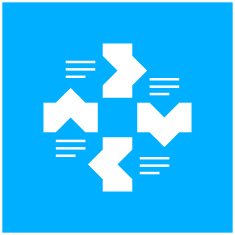 Flowchart icon on a blue background N19