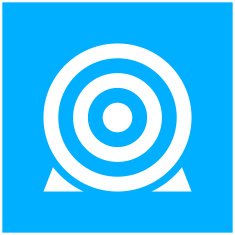Target icon on a blue background N10