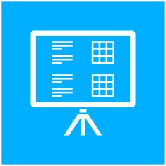 Presentation icon on a blue background N2