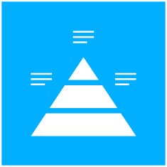 Pyramid icon on a blue background N5