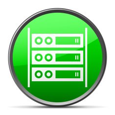 Computer Server icon on a round button N11