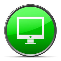 Computer icon on a round button N20