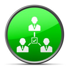 Leadership icon on a round button N24