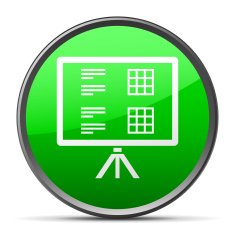 Presentation icon on a round button N11