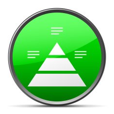 Pyramid icon on a round button N34
