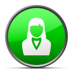 Businesswoman icon on a round button N48