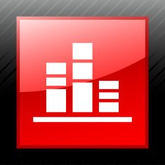Bar Graph icon on a square button N74