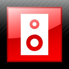 Audio Speaker icon on a square button N2