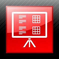 Presentation icon on a square button N6