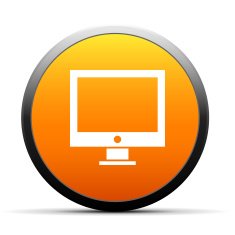 Computer icon on a round button N21