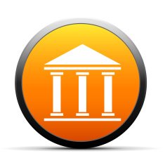 Bank icon on a round button N75