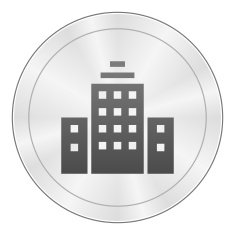 Office Building icon on a round button N79