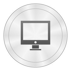 Computer icon on a round button N22